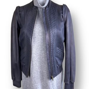 Joes Jeans Gray Leather Jacket Size S